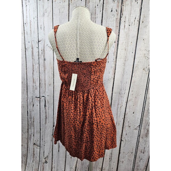 ALK Women's L Trixxi Cheetah Print A-line Mini Skater Summer Mini Dress NEW NWT - Picture 3 of 8
